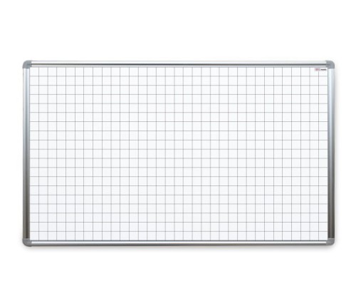 Tablica suchościeralna magnetyczna biała 170x100 cm z nadrukiem - kratka