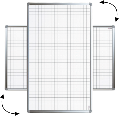 Tablica suchościeralna magnetyczna biała 170x100 cm z nadrukiem - kratka