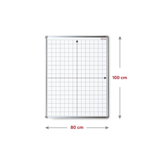 Tablica suchościeralna magnetyczna biała 100x80 cm z nadrukiem - układ współrzędnych