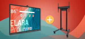 Monitor interaktywny Newline Elara Pro 86” TT-8623QCA + elektryczna podstawa mobilna Neomounts FL55-875BL1 - 0% VAT!