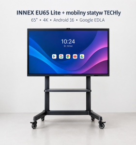 Monitor interaktywny Innex EU65 Lite 65” 4K z Androidem 16 i Google EDLA + mobilna podstawa TECHly ICA-TR30 - 0 % VAT!